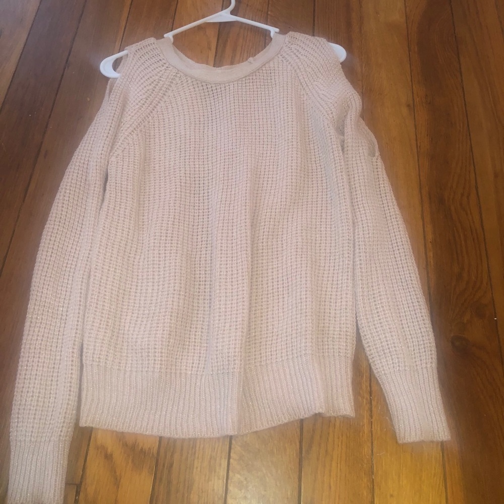 Ultra Flirt Cold Shoulder Open Back Sweater Knit | Blush Pink
